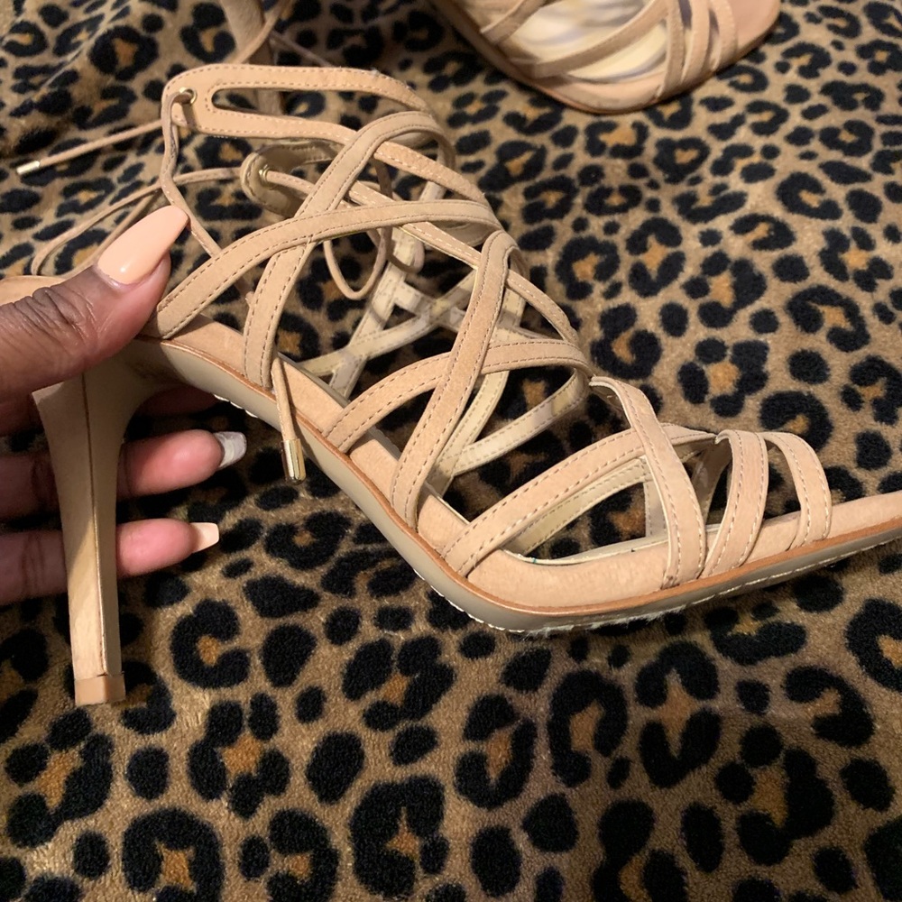 Tan suede suede tie ups!
